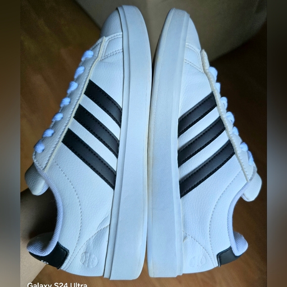 Adidas Grand Court 2.0 White Leather Women's Casual Shoes, Sz 6.5 - Picture 4 of 8